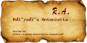 Rózsás Antonietta névjegykártya
